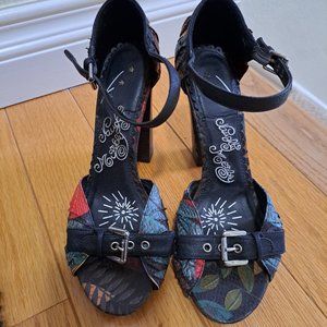 Naughty monkey holiday party open-toe heels!